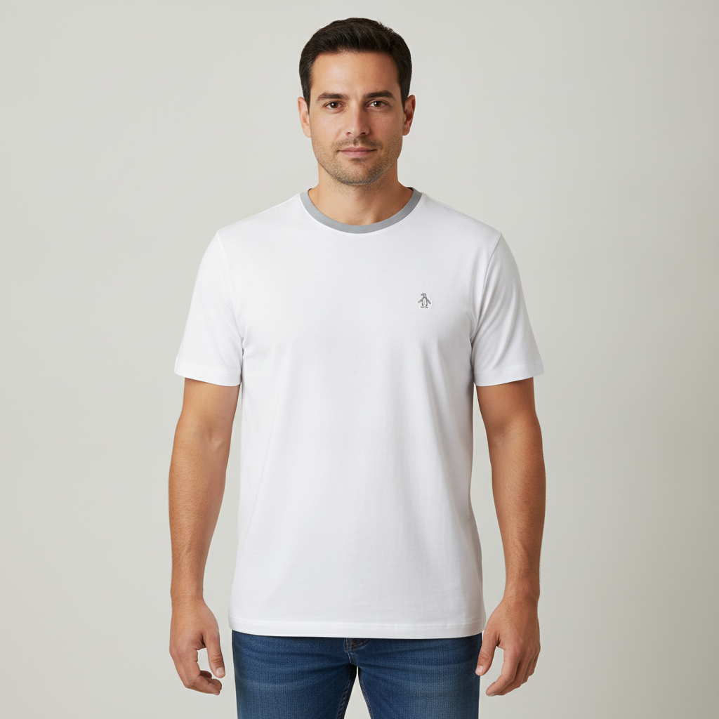 Camiseta 1492 Lisa de Mangas Cortas para Caballeros con modelo (AI)