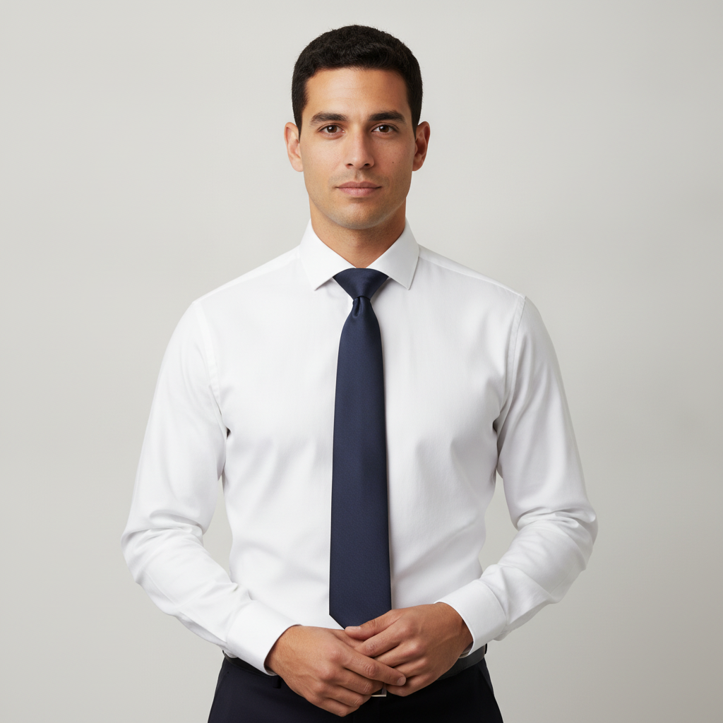 Corbata Oscar de La Renta Negra Texturizada Regular Fit para Caballeros con modelo (AI)