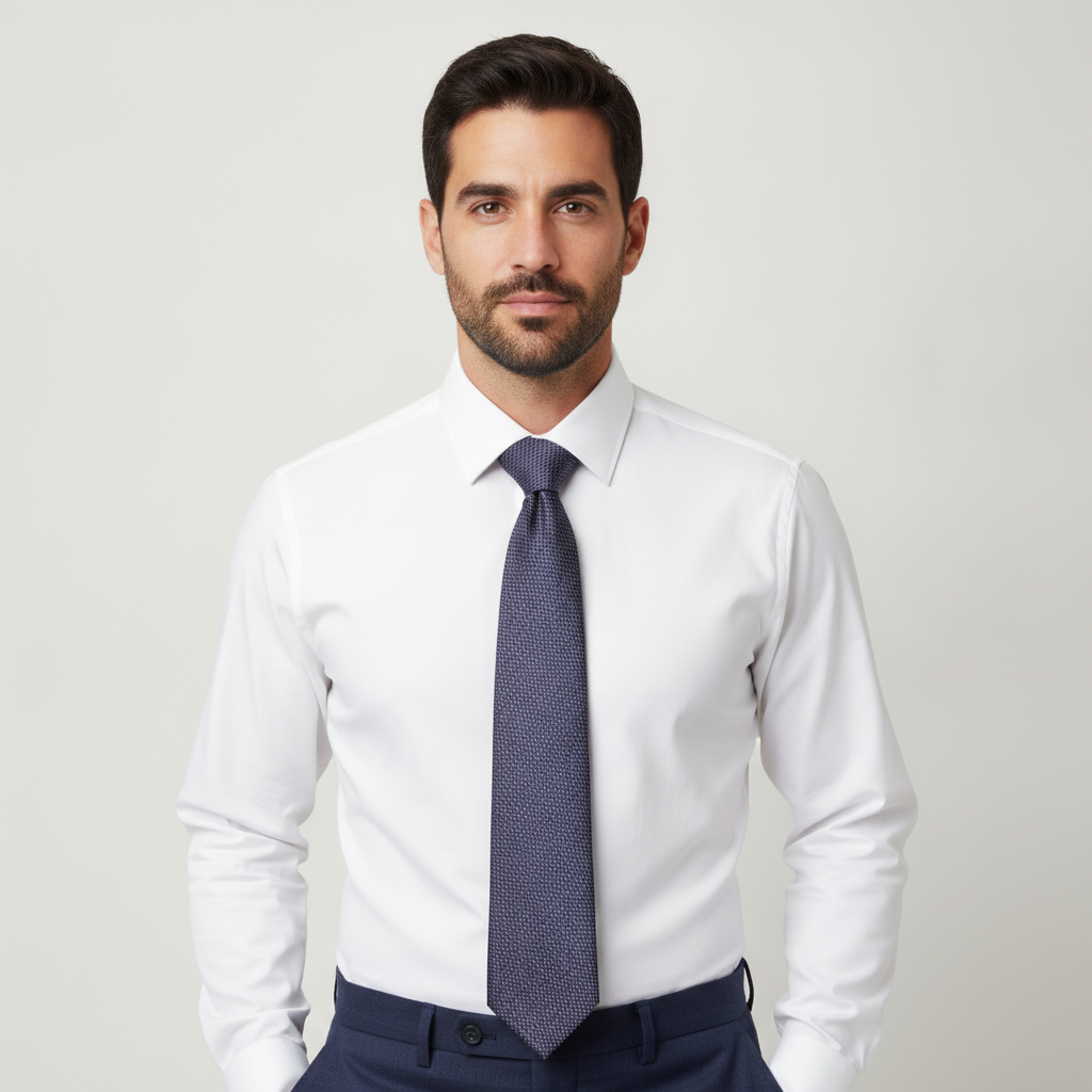 Corbata Oscar de La Renta para Caballeros con modelo (AI)