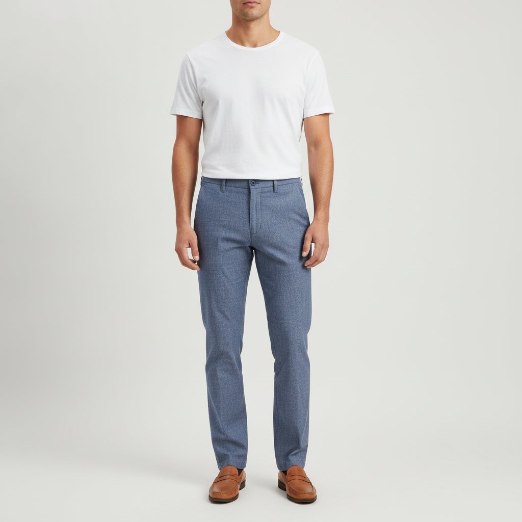 Pantalones Izod Casual para Caballeros con modelo (AI)
