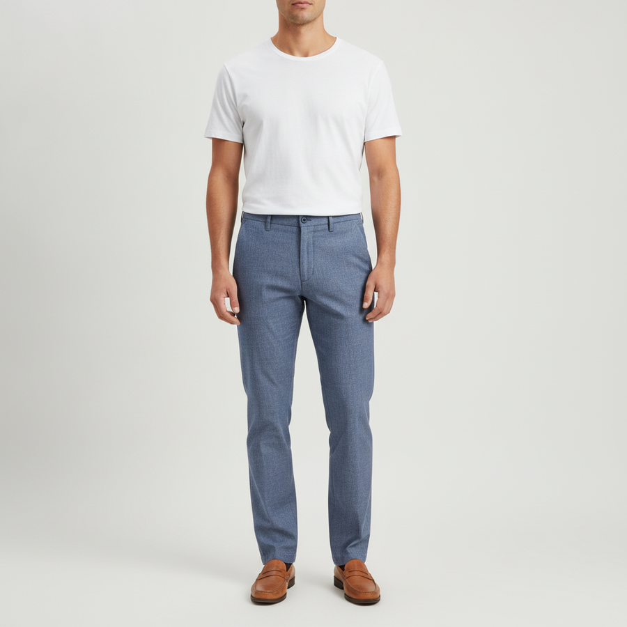 Pantalones Izod Casual para Caballeros con modelo (AI)
