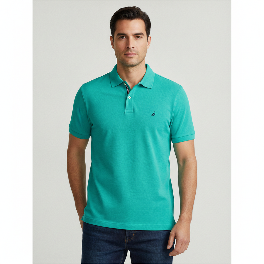Poloshirt Nautica Mangas Cortas Liso para Caballeros con modelo (AI)