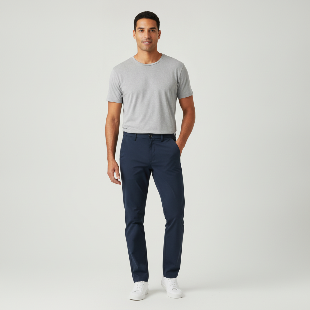 Pantalones Regatta Casual para Caballeros con modelo (AI)