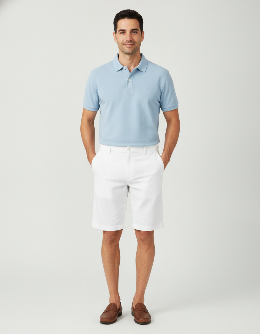 Bermudas Izod Casual Lisa Pantalon Corto P/ Caball IZSGC66M-116 con modelo (AI)