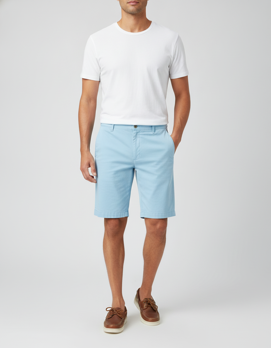 Bermudas Izod Casual Lisa Pantalon Corto P/ Caball IZSGC66M-450 con modelo (AI)