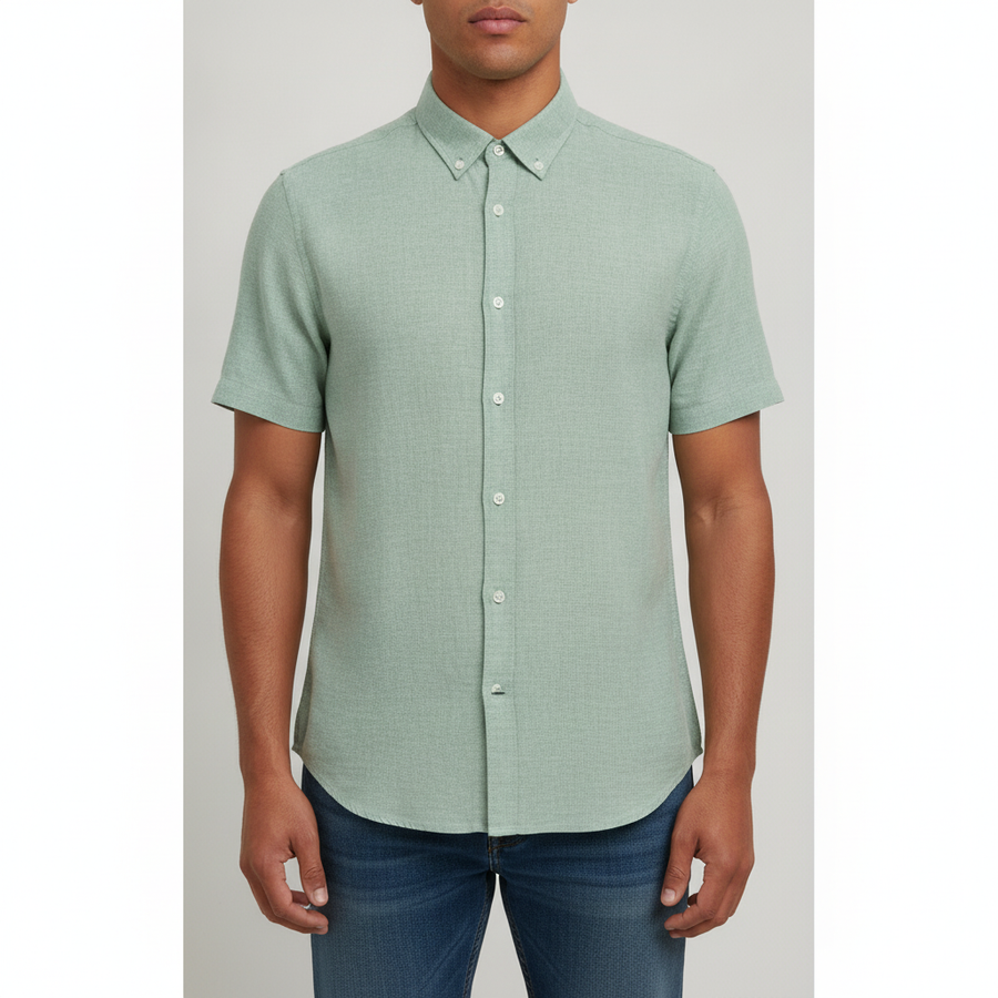 Camisa Member Only Mangas Cortas Lisa para Caballeros con modelo (AI)