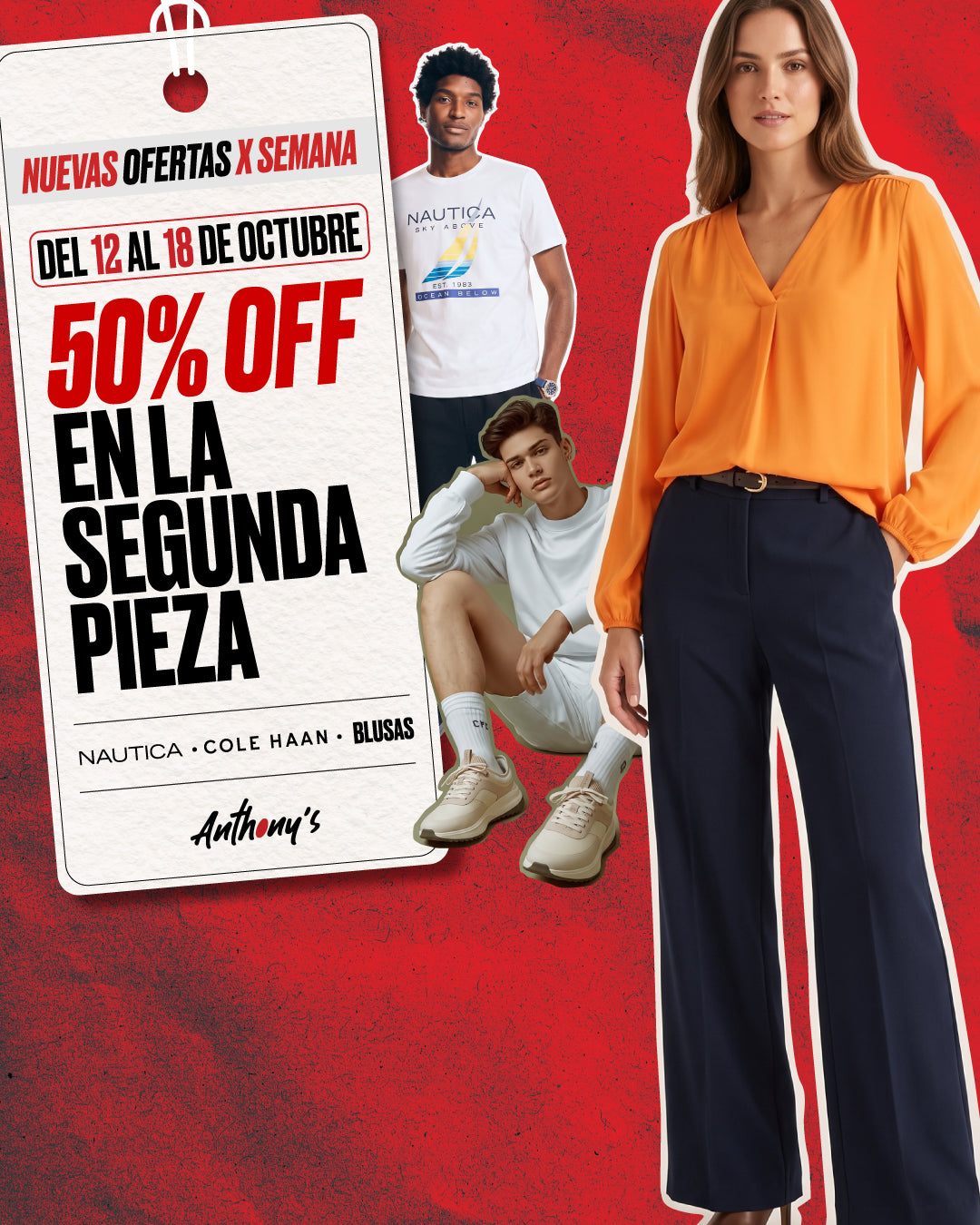 50% OFF en la segunda pieza Nautica, Cole Haan y Blusas del 12 al 18 de octubre - mobile